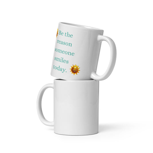White glossy mug